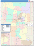 Sioux Falls Metro Area Wall Map Color Cast Style